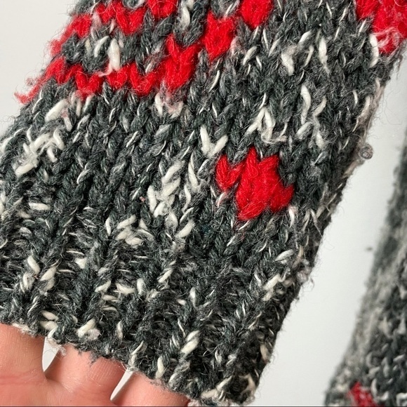 Susann D Red Gray Paisley Knit Sweater Dress Vintage Size Small Wool Blend - Picture 4 of 8